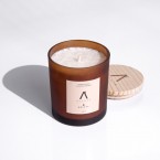 Candle in a amber colored glass container "Shadow" 250 gr