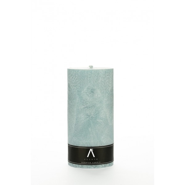 Parfumed palm wax candle "Cherry dust" Turquoise color